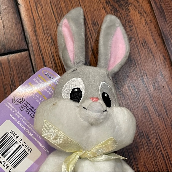 VTG Baby Looney Tunes Bugs Bunny Security Blanket Lovey Yellow Satin Trim READ - Picture 4 of 7